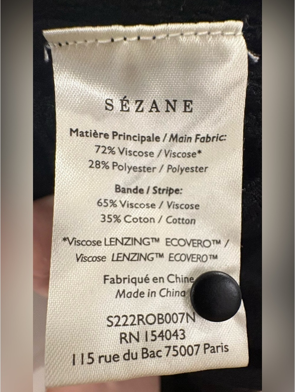 Sézane Thaile Classy Black Knit Button-Back Sweater Dress - Picture 6 of 10